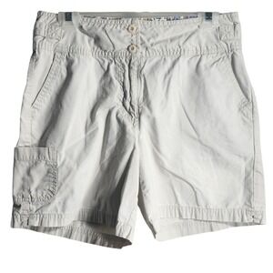 Bill Blass Women's Tan Beige Cotton Button‎ Fly Cargo Shorts Size 8